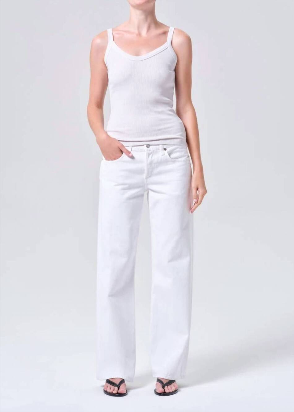 NEW AGOLDE low rise loose jeans in marshmallow